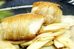 Image pour Croustillant de loup de mer, asperges sautées & beurre blanc